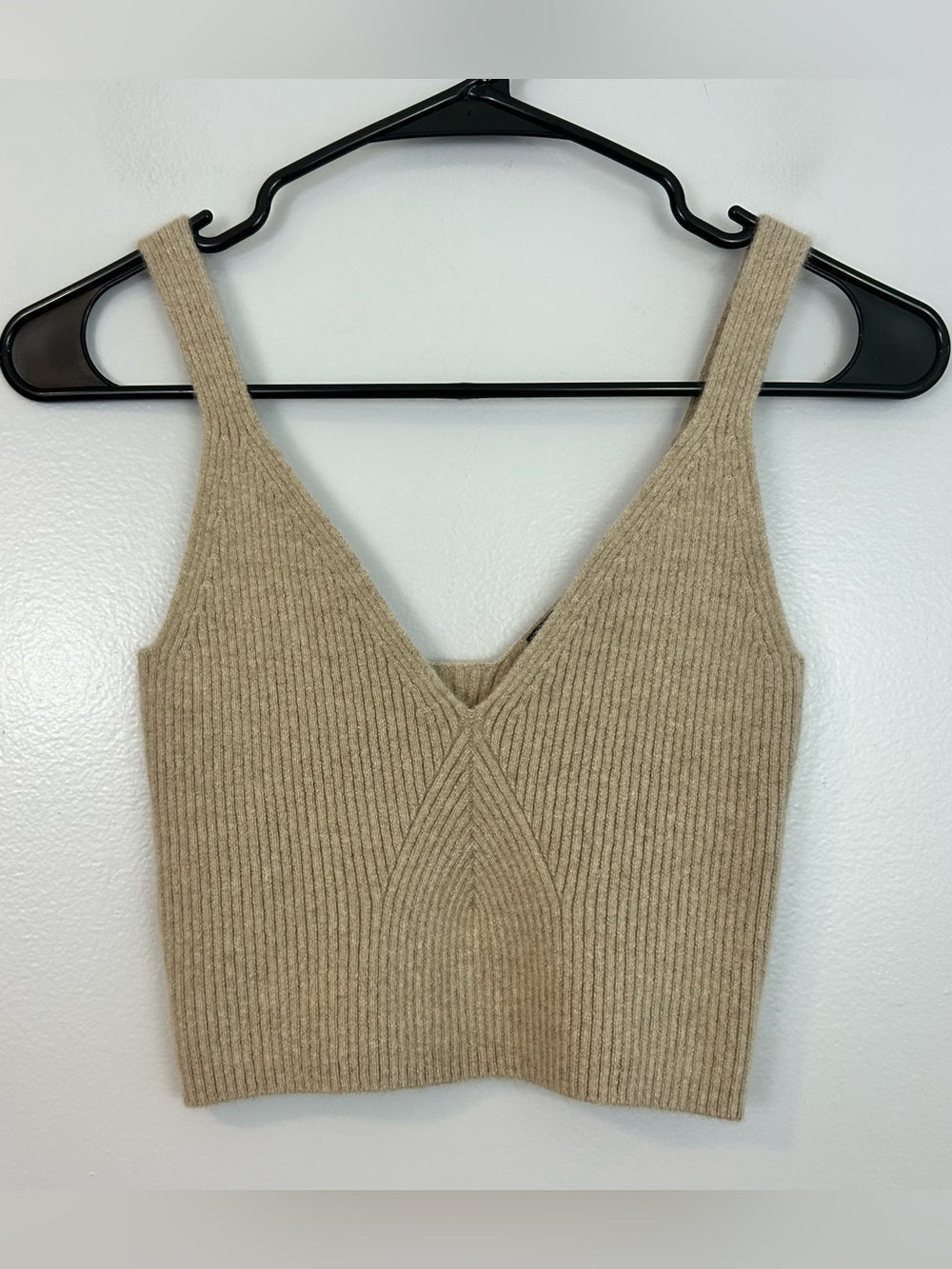 J. Crew Cashmere Blend Tan Beige Cropped Sweater Tank Size Small